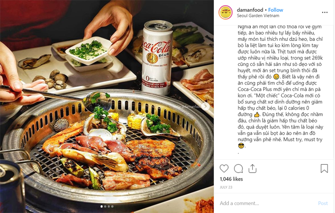 Damanfood xác nhận Coca-Cola Plus là thức uống "must try".